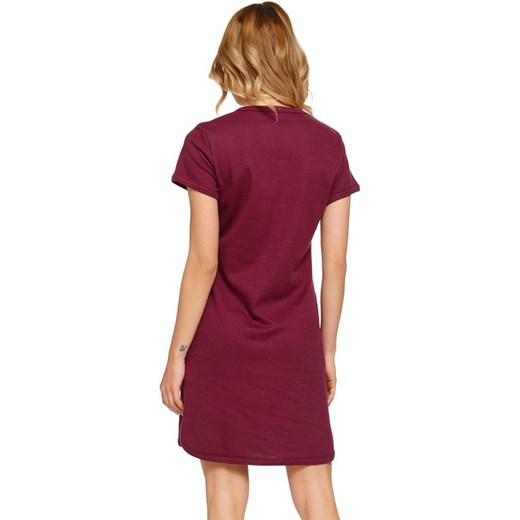 Doctor Nap bordowa koszula nocna z haftowaną koroną TCB.4115, Kolor burgund, Rozmiar L, Doctor Nap ze sklepu Intymna w kategorii Koszule nocne - zdjęcie 162826950