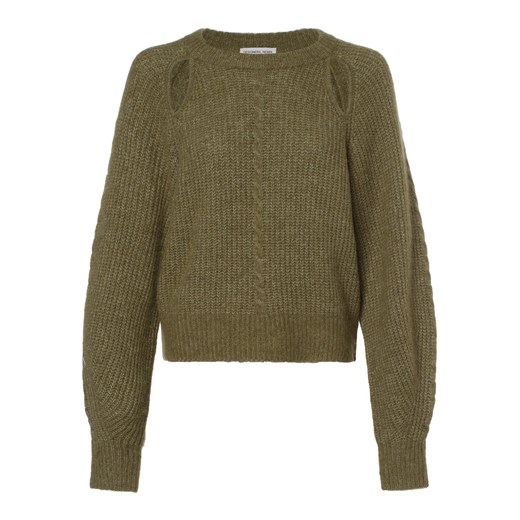 Designers Remix Sweter damski z dodatkiem alpaki Kobiety Wełna oliwkowy marmurkowy ze sklepu vangraaf w kategorii Swetry damskie - zdjęcie 162832523