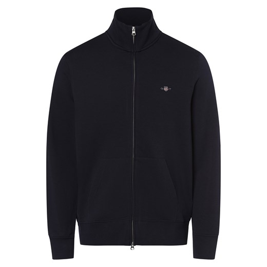 Gant Męska bluza rozpinana Mężczyźni granatowy jednolity ze sklepu vangraaf w kategorii Bluzy męskie - zdjęcie 162832751