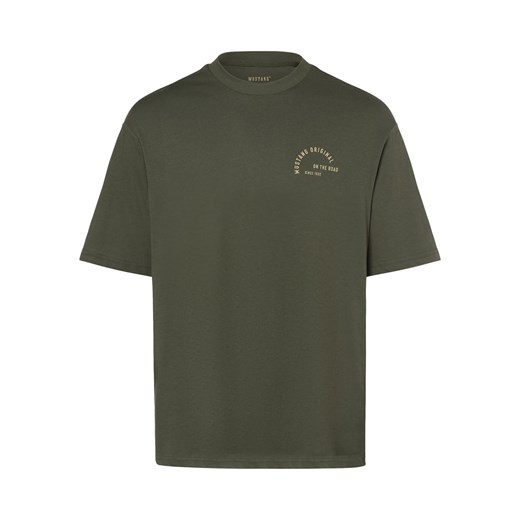 Mustang T-shirt męski Mężczyźni Bawełna jodłowy jednolity ze sklepu vangraaf w kategorii T-shirty męskie - zdjęcie 162832813