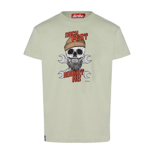 Derbe T-shirt męski Mężczyźni Bawełna seledynowy nadruk ze sklepu vangraaf w kategorii T-shirty męskie - zdjęcie 162832833