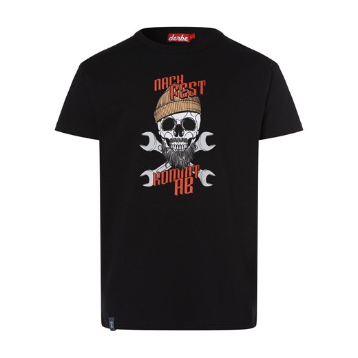 Derbe T-shirt męski Mężczyźni Bawełna czarny nadruk ze sklepu vangraaf w kategorii T-shirty męskie - zdjęcie 162832834