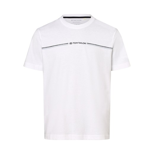 Tom Tailor T-shirt męski Mężczyźni Bawełna biały jednolity ze sklepu vangraaf w kategorii T-shirty męskie - zdjęcie 162832912
