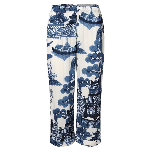 Marie Lund Damskie spodnie od piżamy Kobiety wiskoza indygo wzorzysty ze sklepu vangraaf w kategorii Piżamy damskie - zdjęcie 162833011