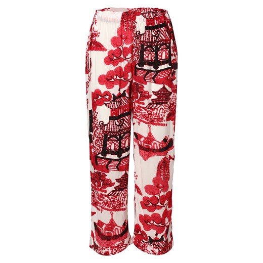 Marie Lund Damskie spodnie od piżamy Kobiety wiskoza malinowy wzorzysty ze sklepu vangraaf w kategorii Piżamy damskie - zdjęcie 162833012