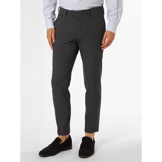 Strellson Męskie spodnie od garnituru modułowego Mężczyźni Slim Fit Sztuczne włókno granatowy wzorzysty ze sklepu vangraaf w kategorii Spodnie męskie - zdjęcie 162833441