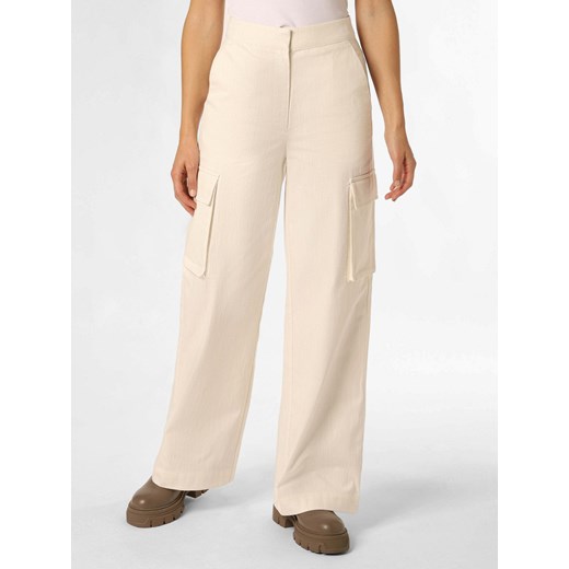 EDITED Spodnie z dodatkiem lnu Kobiety Bawełna écru jednolity ze sklepu vangraaf w kategorii Spodnie damskie - zdjęcie 162834090