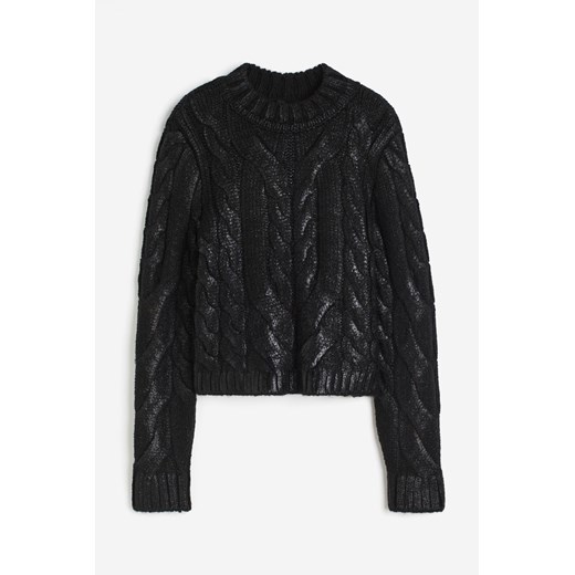H & M - Powlekany sweter w warkoczowy splot - Czarny H & M S H&M