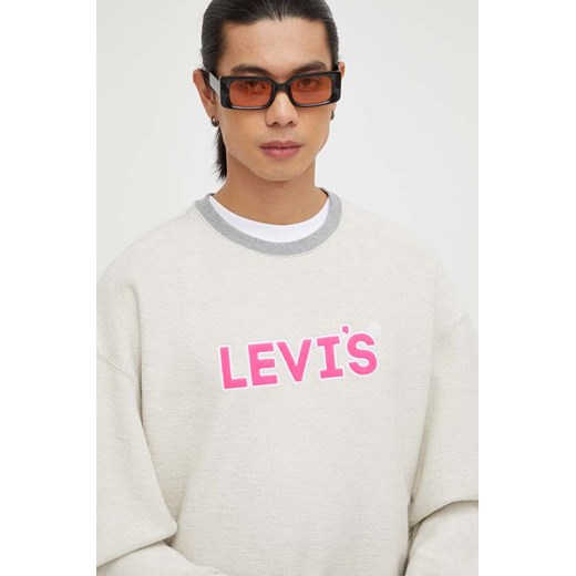 Levi&apos;s bluza bawełniana męska kolor szary z aplikacją XL ANSWEAR.com