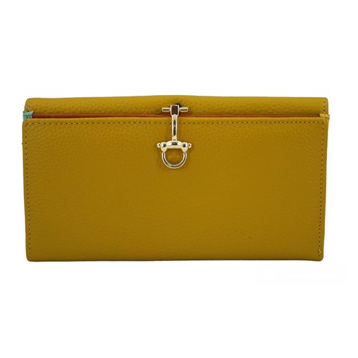 Duży portfel ze złotym zapięciem - Żółty ciemny ze sklepu Barberinis w kategorii Portfele damskie - zdjęcie 162836671