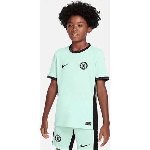 Koszulka piłkarska dla dużych dzieci Nike Dri-FIT Chelsea F.C. Stadium 2023/24 (wersja trzecia) - Zieleń ze sklepu Nike poland w kategorii T-shirty chłopięce - zdjęcie 162838021