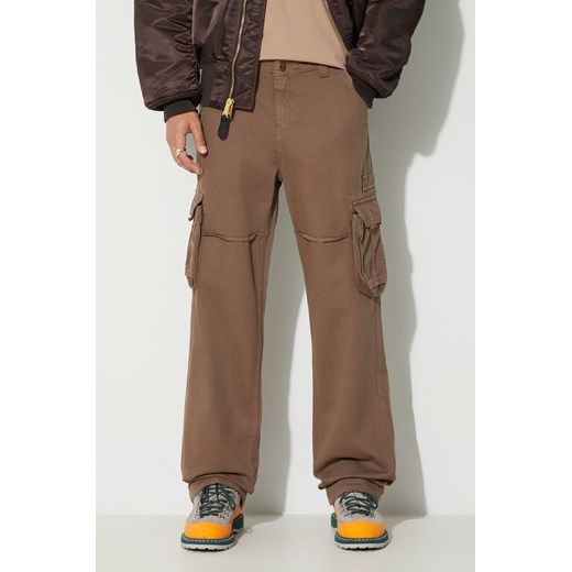Alpha Industries spodnie bawełniane Jet Pant kolor beżowy proste 101212.183 ze sklepu PRM w kategorii Spodnie męskie - zdjęcie 162853772
