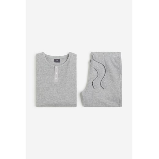 H & M - Waflowa piżama Regular Fit - Szary H & M XXL H&M