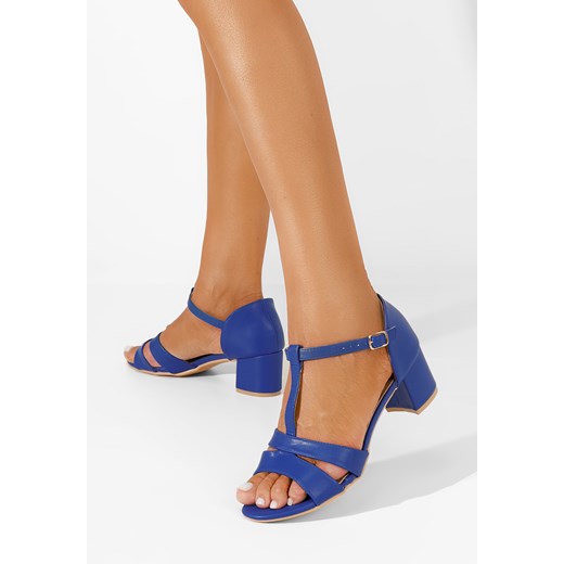Niebieskie sandały na słupku Ankita ze sklepu Zapatos w kategorii Sandały damskie - zdjęcie 162858652
