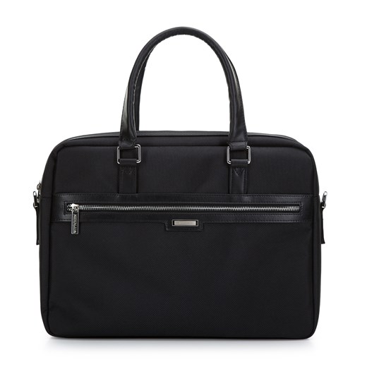 Męska torba na laptopa 15,6” z błyszczącym suwakiem czarna ze sklepu WITTCHEN w kategorii Torby na laptopa - zdjęcie 162859910