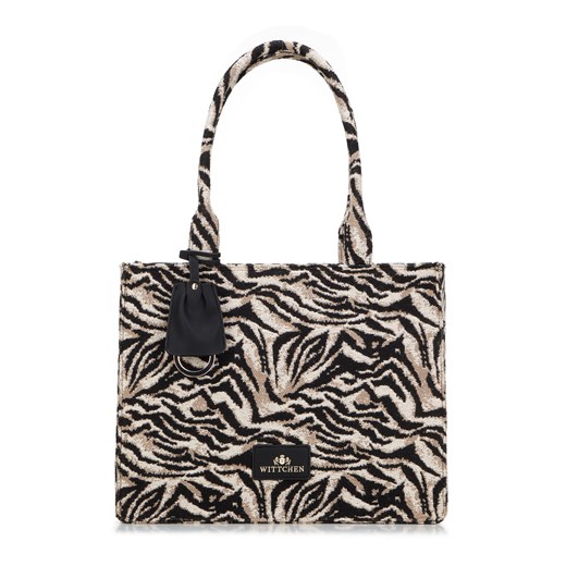 Torebka shopperka w zwierzęcy wzór beżowo-czarna ze sklepu WITTCHEN w kategorii Torby Shopper bag - zdjęcie 162859923
