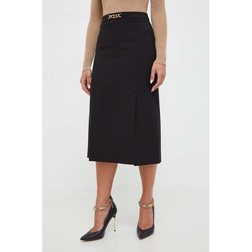 Twinset spódnica kolor czarny midi prosta ze sklepu ANSWEAR.com w kategorii Spódnice - zdjęcie 162860960