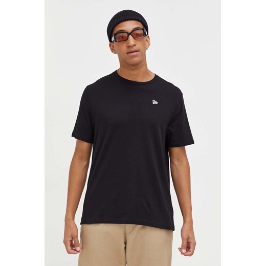 New Era t-shirt bawełniany kolor czarny gładki ze sklepu ANSWEAR.com w kategorii T-shirty męskie - zdjęcie 162866871