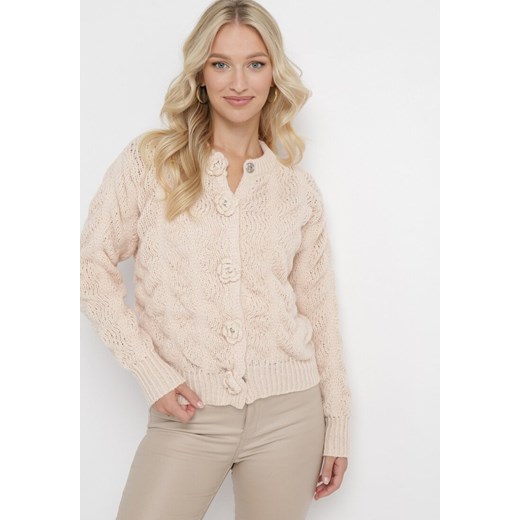 Sweter damski Born2be casual z okrągłym dekoltem