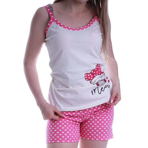 Śliczna piżama z krótkimi spodenkami Ecru /H2-K43 P70 S195/ ze sklepu Pantofelek24.pl w kategorii Piżamy damskie - zdjęcie 162888542