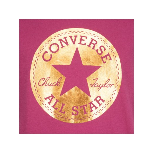 Bluzka dziewczęca Converse z krótkimi rękawami różowa bawełniana 