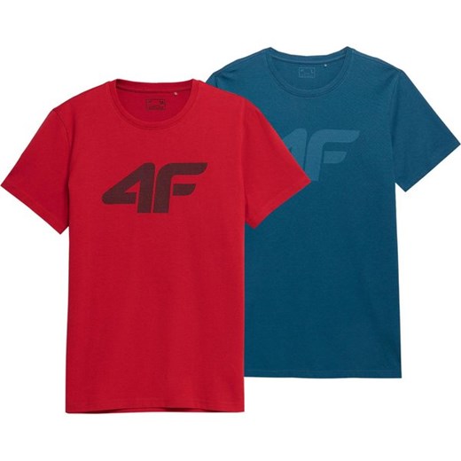 T-shirt męski 4F wielokolorowy z krótkim rękawem z napisami 