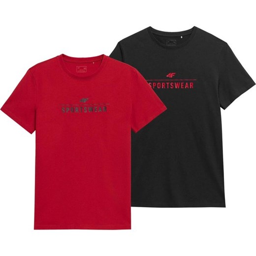 T-shirt męski 4F czerwony z krótkimi rękawami 