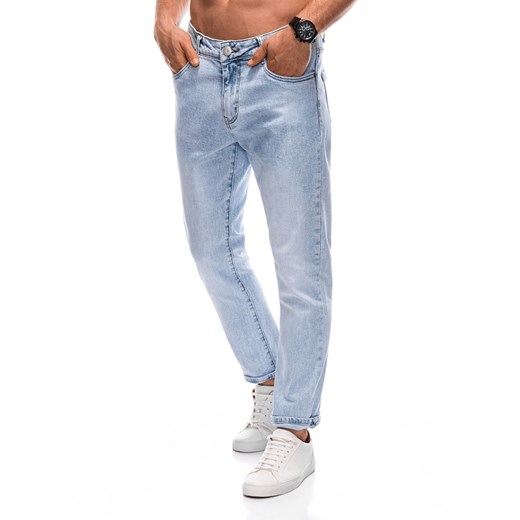 Spodnie męskie jeansowe 1404P - niebieskie ze sklepu Edoti w kategorii Jeansy męskie - zdjęcie 162899252