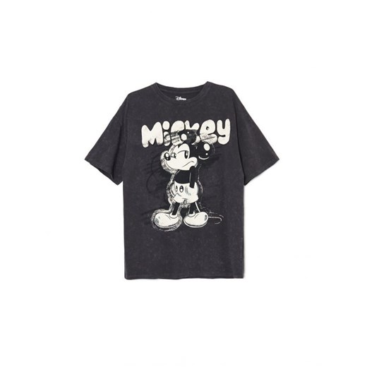 Cropp - Koszulka oversize z nadrukiem Mickey Mouse - szary ze sklepu Cropp w kategorii Bluzki damskie - zdjęcie 162901182