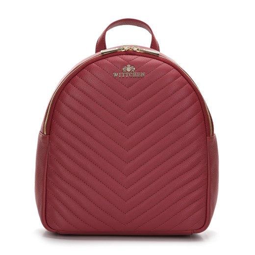 Damski plecak skórzany ukośnie pikowany czerwony ze sklepu WITTCHEN w kategorii Plecaki - zdjęcie 162902821