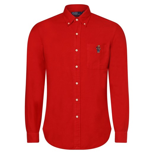Polo Ralph Lauren Koszula męska Mężczyźni Modern Fit Bawełna czerwony jednolity ze sklepu vangraaf w kategorii Koszule męskie - zdjęcie 162903244