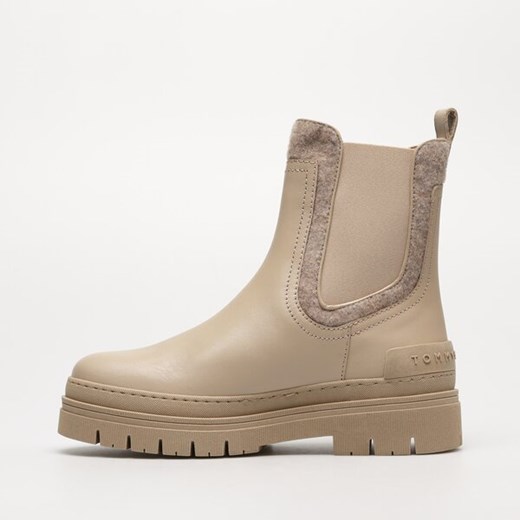 Botki beżowe Tommy Hilfiger płaskie sportowe 