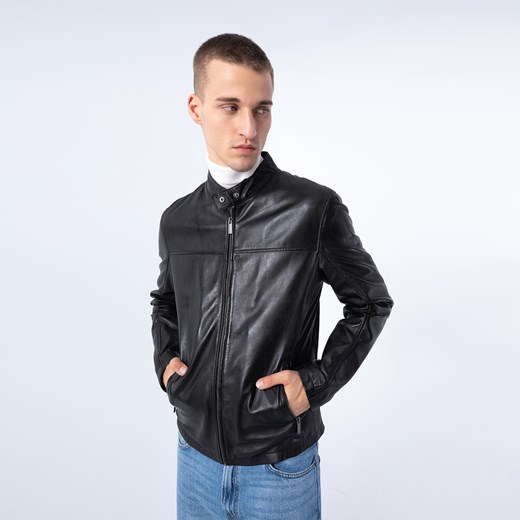 Męska kurtka ze skóry prosta czarna ze sklepu WITTCHEN w kategorii Kurtki męskie - zdjęcie 162911482