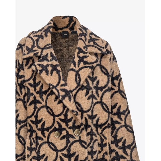 Pinko Brązowy płaszcz z logowaniem Toro L Pinko XS Moliera2.com