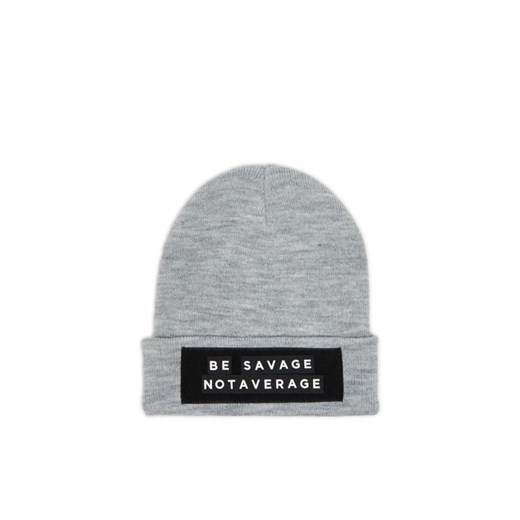 Cropp - Szara czapka z personalizowanym napisem - jasny szary ze sklepu Cropp w kategorii Czapki zimowe męskie - zdjęcie 162923190