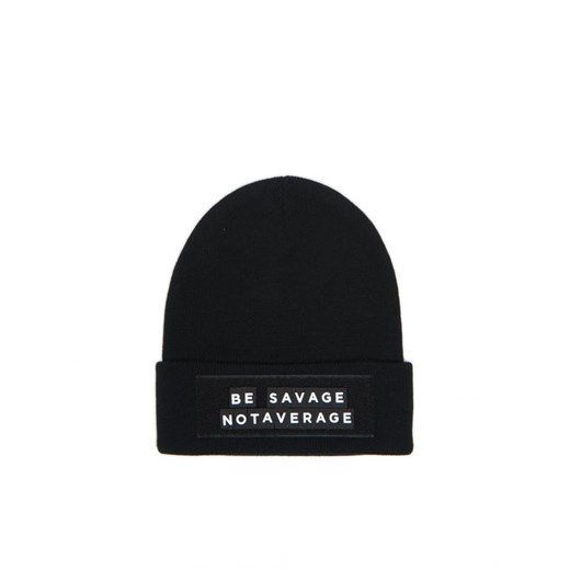 Cropp - Czarna czapka z personalizowanym napisem - czarny ze sklepu Cropp w kategorii Czapki zimowe męskie - zdjęcie 162923191