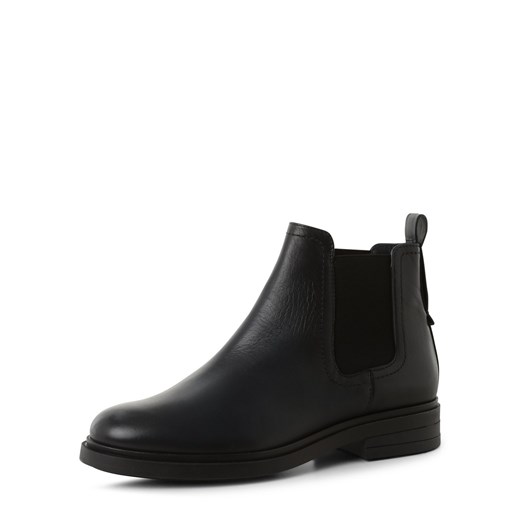 Marc O'Polo Skórzane kozaki Kobiety skóra granatowy jednolity ze sklepu vangraaf w kategorii Botki - zdjęcie 162923312