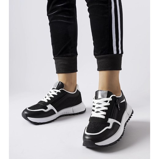 Czarne ozdobne sneakersy Camuzzoni ze sklepu gemre w kategorii Buty sportowe damskie - zdjęcie 162925874