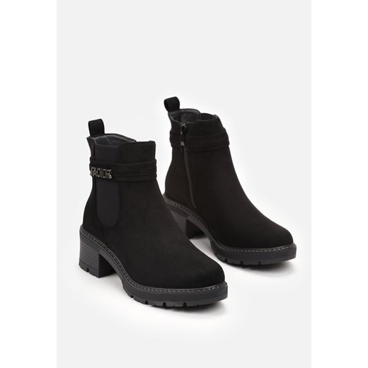 Botki Born2be na obcasie na zamek casual 