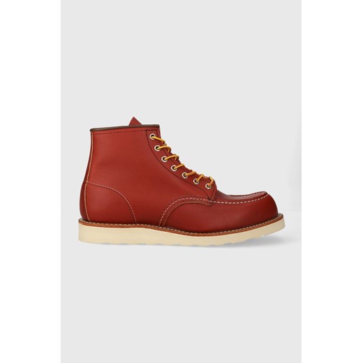 Red Wing buty skórzane Moc Toe męskie kolor czerwony 8875 8875 ze sklepu PRM w kategorii Buty zimowe męskie - zdjęcie 162932693