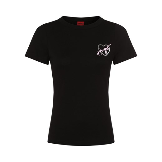HUGO T-shirt damski Kobiety Bawełna czarny jednolity M promocja vangraaf