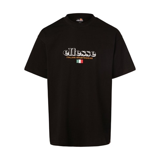 ellesse T-shirt męski Mężczyźni Bawełna czarny jednolity ze sklepu vangraaf w kategorii T-shirty męskie - zdjęcie 162934450