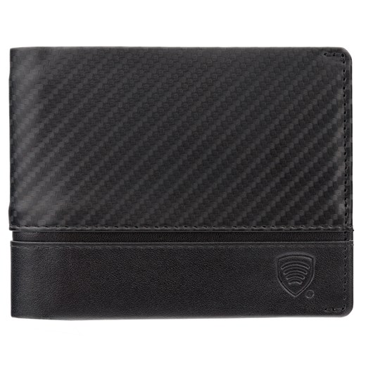 Cienki portfel męski skórzany typu SLIM (czarny, carbon) ze sklepu Koruma ID Protection w kategorii Portfele męskie - zdjęcie 162935001