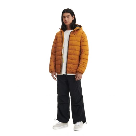 Cropp - Żółta pikowana kurtka z kapturem - brązowy Cropp XXL Cropp