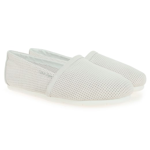 PÓŁBUTY CALVIN KLEIN EFFIE PERF SUEDE WHITE riccardo  dopasowane