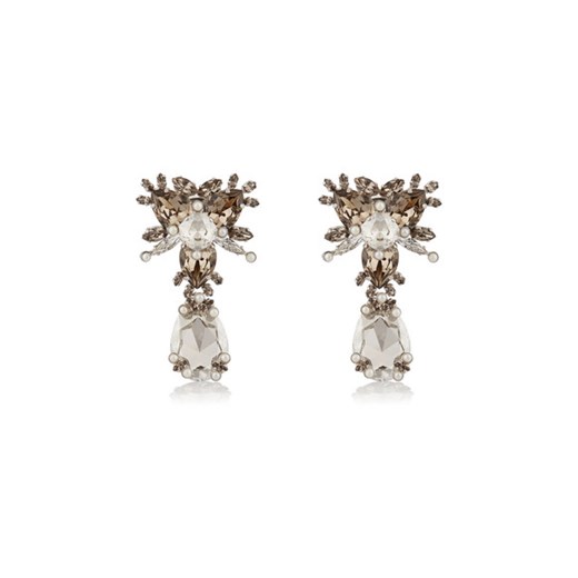 Drop earrings in palladium-tone brass, Swarovski crystal and pearl  net-a-porter szary 