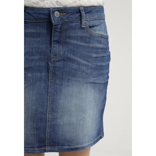 Esprit Spódnica jeansowa medium blue zalando niebieski krótkie
