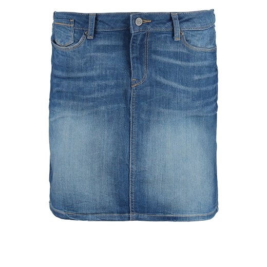 Esprit Spódnica jeansowa medium blue zalando niebieski bawełna