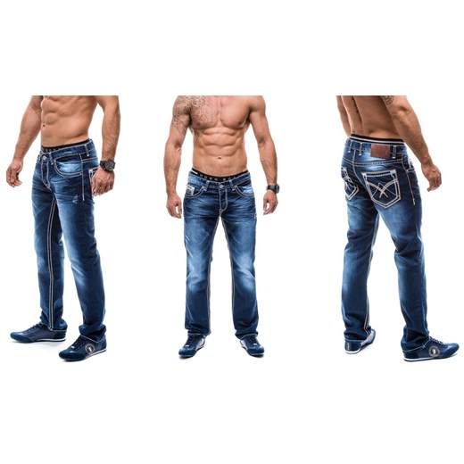 Spodnie męskie jeansy BLACK ROCK 5028 niebieskie denley-pl niebieski rockowy