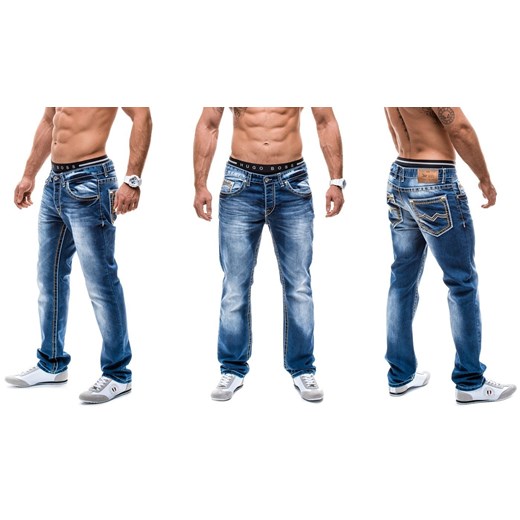 SPODNIE MĘSKIE JEANSY JEEL 957 NIEBIESKIE denley-pl niebieski jeans